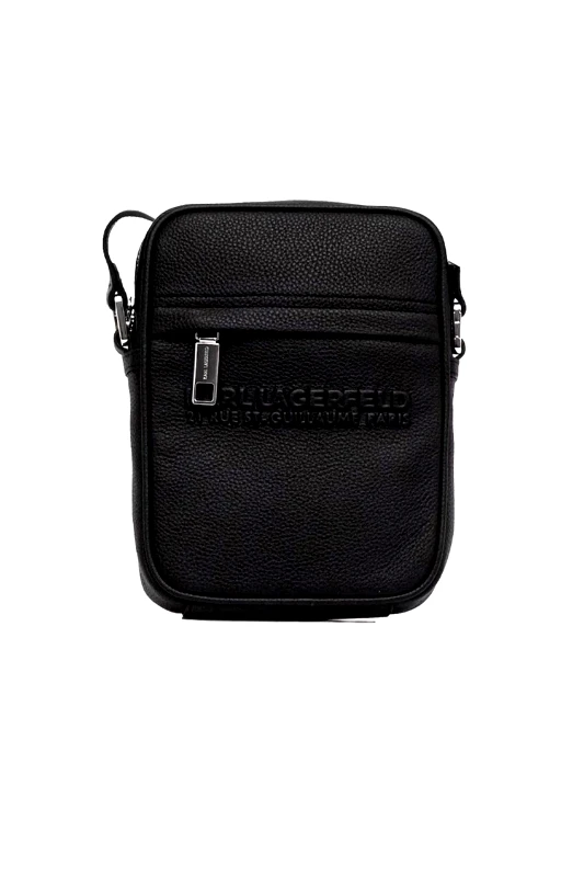 KARL LAGERFELD KARL LAGERFELD ΤΣΑΝΤΑΚΙ CROSSBODY LOGO ΜΑΥΡΟ
