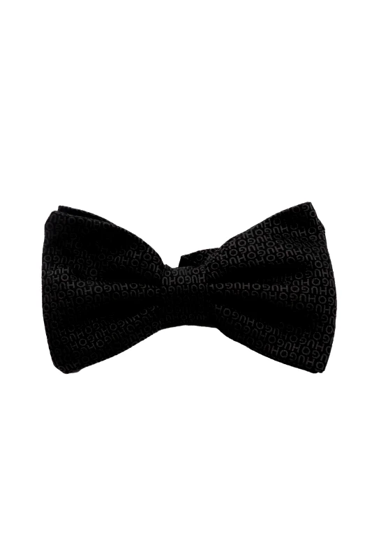 HUGO HUGO ΠΑΠΙΓΙΟΝ BOW TIE ALL OVER LOGO TIE ΜΑΥΡΟ