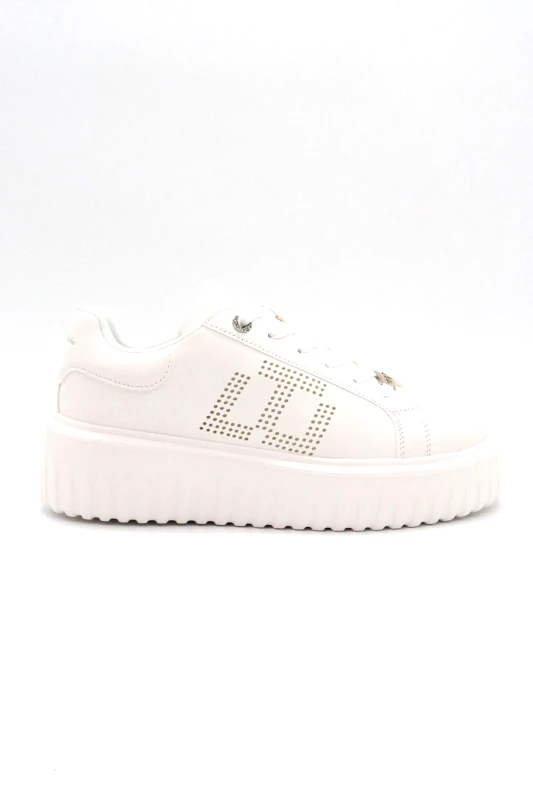 GAI MATTIOLO GAI MATTIOLO ΠΑΠΟΥΤΣΙΑ SNEAKERS MΕΤΑΛΛΙΚΟ LOGO ΛΕΥΚΟ