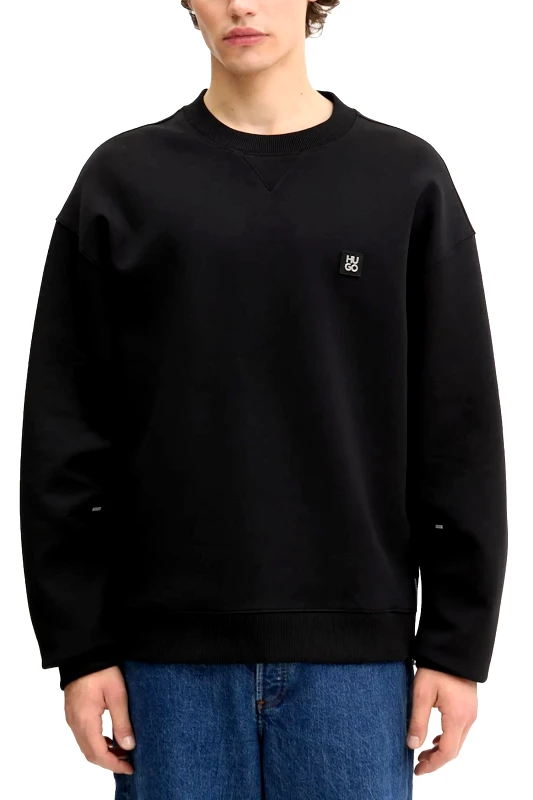 HUGO HUGO ΦΟΥΤΕΡ CREWNECK DARGENCREW LOGO ΜΕΤΑΛΛΙΚΟ ΦΕΡΜΟΥΑΡ ΚΑΤΩ ΜΑΥΡΟ