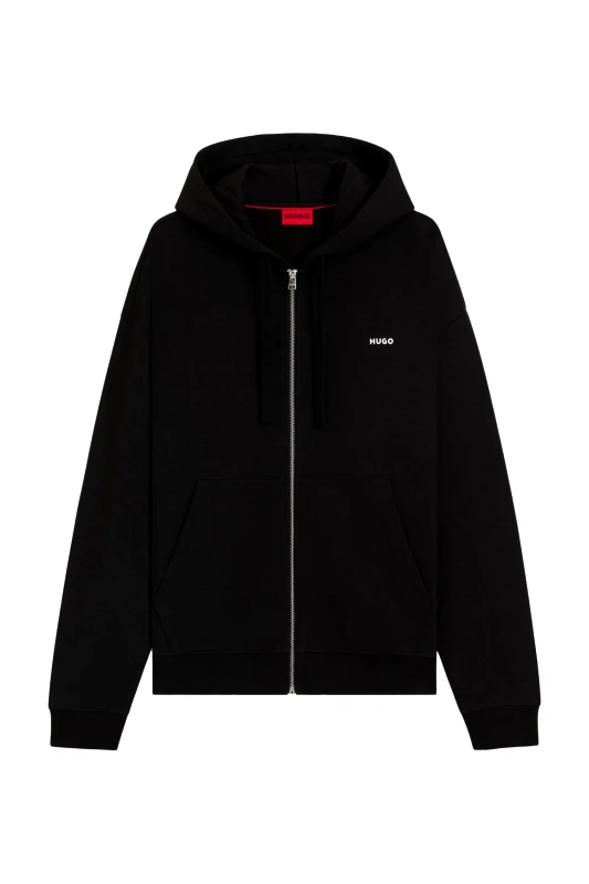 HUGO HUGO ΦΟΥΤΕΡ HOODIE FULLZIP DAPOZIP LOGO ΜΑΥΡΟ