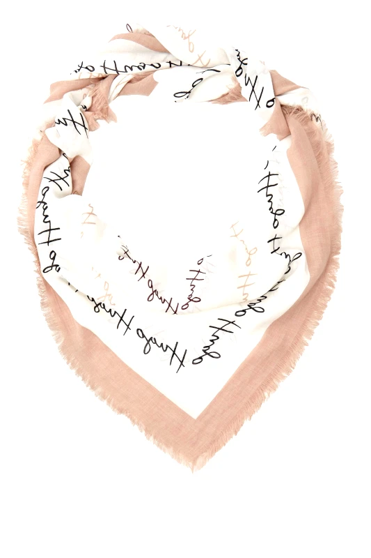 HUGO HUGO ΦΟΥΛΑΡΙ ALYSIA_120*120 LOGO ΜΠΕΖ-ΕΚΡΟΥ