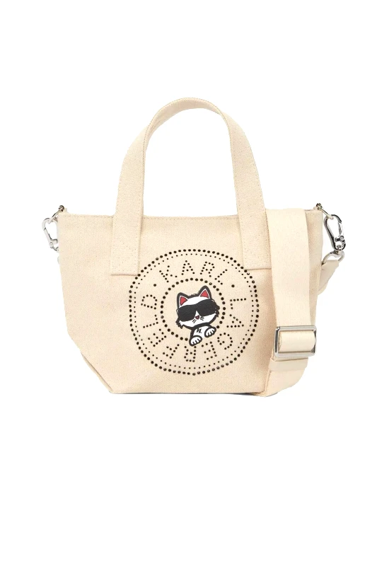 KARL LAGERFELD KARL LAGERFELD ΤΣΑΝΤΑ ΧΕΙΡΟΣ/CROSSBODY IKON CHOUP RH SM SHOPPER LOGO ΕΚΡΟΥ