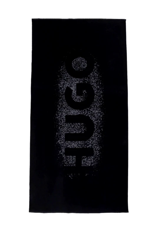 HUGO HUGO ΠΕΤΣΕΤΑ ΘΑΛΑΣΣΗΣ SPRAY LOGO_TOWEL ΜΑΥΡΟ