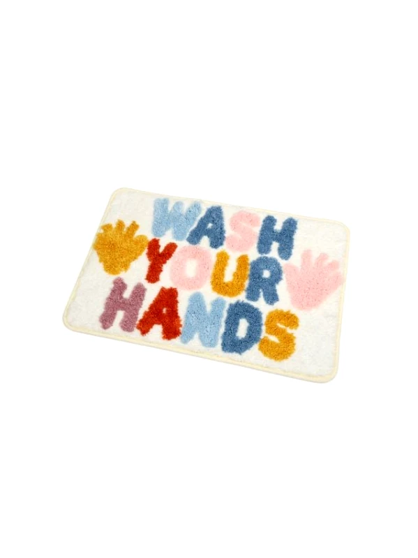 Sinsay Sinsay - Πατάκι μπάνιου με επιγραφή "Wash your hands" - πολυχρωμο