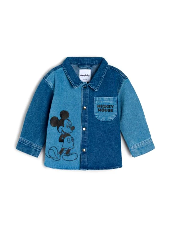 Sinsay Sinsay - Τζιν τζάκετ Mickey Mouse - μπλε τζιν