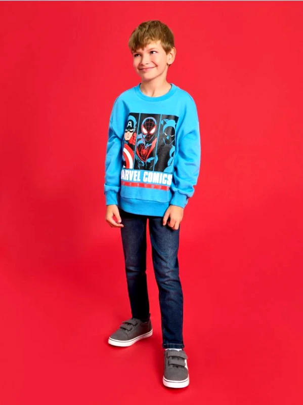 Sinsay Sinsay - Μπλούζα με λαιμόκοψη crewneck Marvel Comics - μπλε