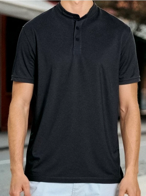 Sinsay Sinsay - Μπλούζα henley - steel blue