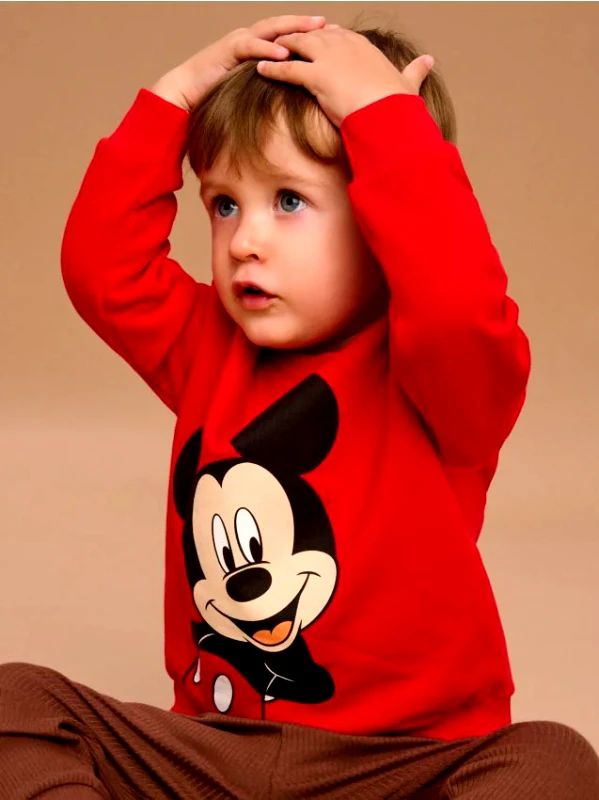 Sinsay Sinsay - Μπλούζα Mickey Mouse - κοκκινο