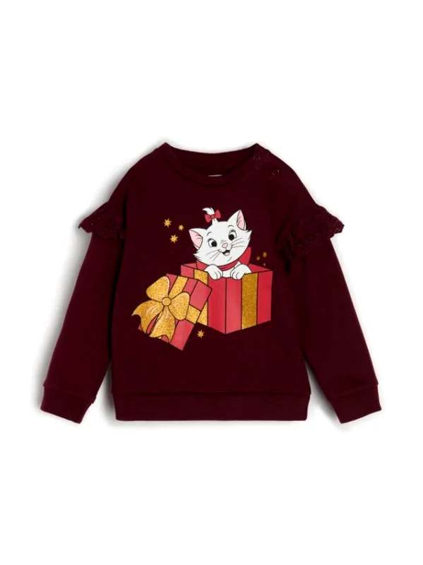 Sinsay Sinsay - Βαμβακερό φούτερ με τύπωμα The Aristocats - burgundy