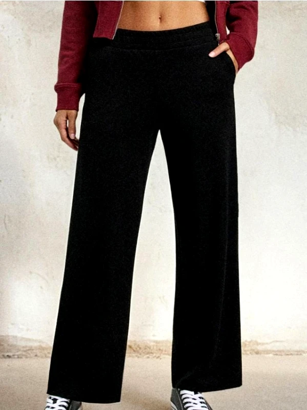 Sinsay Sinsay - Παντελόνι φόρμας με φαρδιές γραμμές soft touch - μαυρο