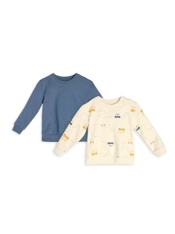 Sinsay Sinsay - Μπλούζα με λαιμόκοψη crewneck 2 pack - κρεμ