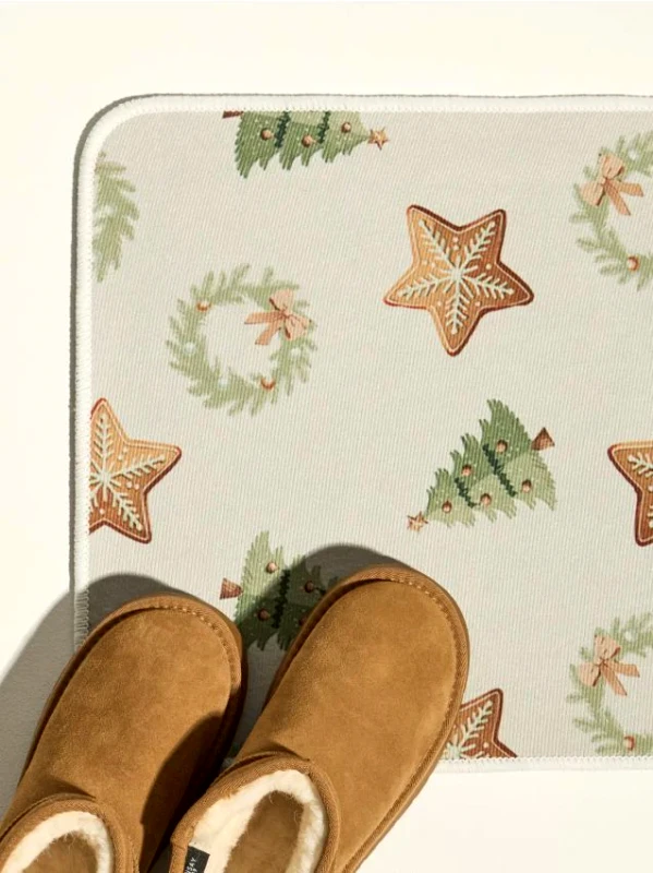 Sinsay Sinsay - Χριστουγεννιάτικο χαλάκι με σχέδιο μπισκότων και χριστουγεννιάτικων δέντρων - πρασινο