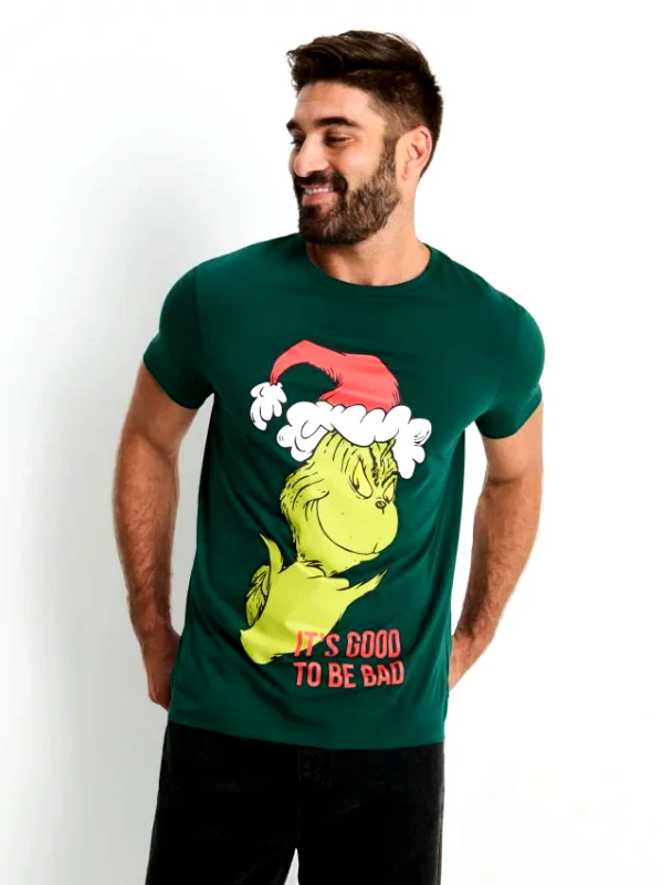 Sinsay Sinsay - Μπλουζάκι με κοντό μανίκι Grinch - γκρι πρασινο