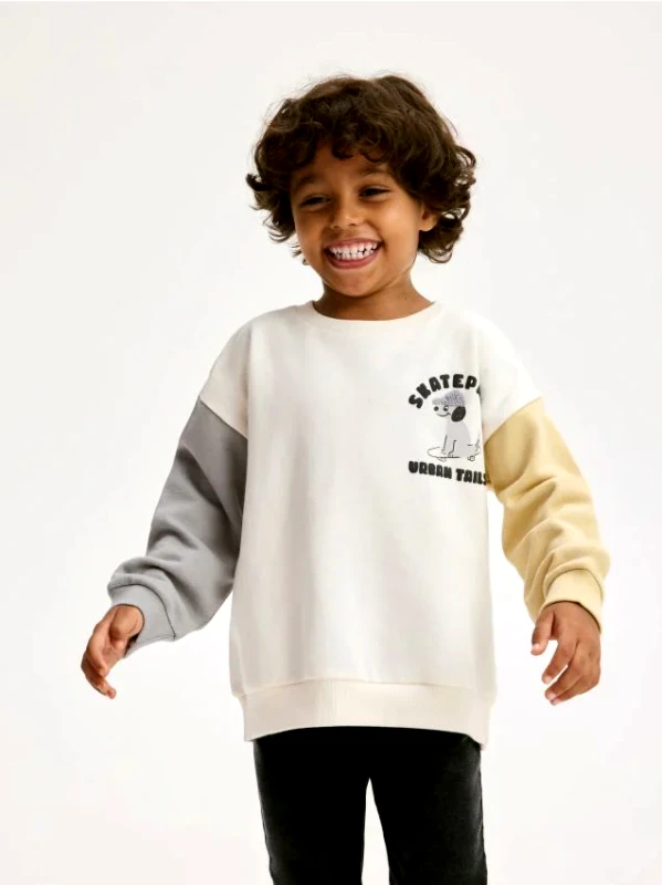 Reserved Reserved - Μακρυμάνικη βαμβακερή μπλούζα