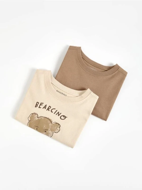 Reserved Reserved - Μπλούζα μακρυμάνικη βαμβακερή 2 τεμ.