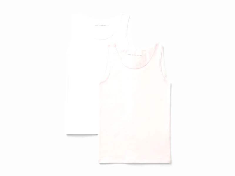 United Colors of Benetton Benetton, Δύο Φανέλες Από Βαμβακερό Στρετς, size S, Πολύχρωμο, Παιδικά