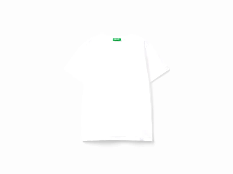 United Colors of Benetton Benetton, Μπλούζα Από Οργανικό Βαμβακερό, size S, Λευκο, Παιδικά