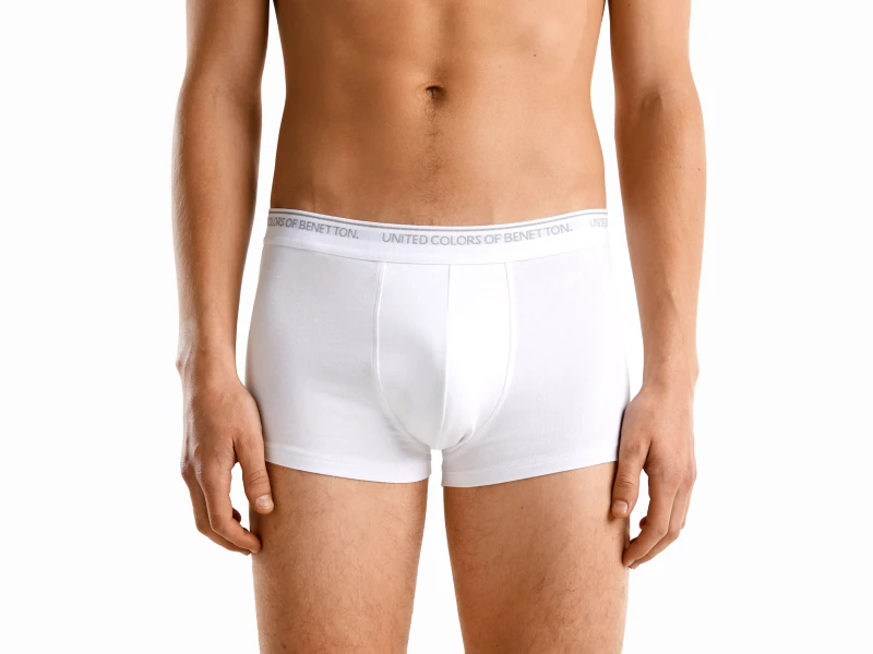 United Colors of Benetton Benetton, Μπόξερ Στενό Από Οργανικό Βαμβακερό, size XL, Λευκο, Ανδρικά