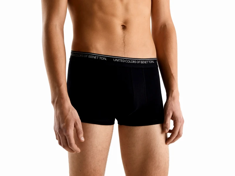 United Colors of Benetton Benetton, Μπόξερ Στενό Από Οργανικό Βαμβακερό, size M, Μαυρο, Ανδρικά