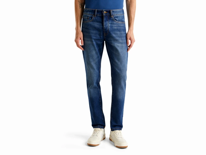 United Colors of Benetton Benetton, Παντελόνι Slim Fit Με Πέντε Τσέπες, size 33, Μπλε, Ανδρικά