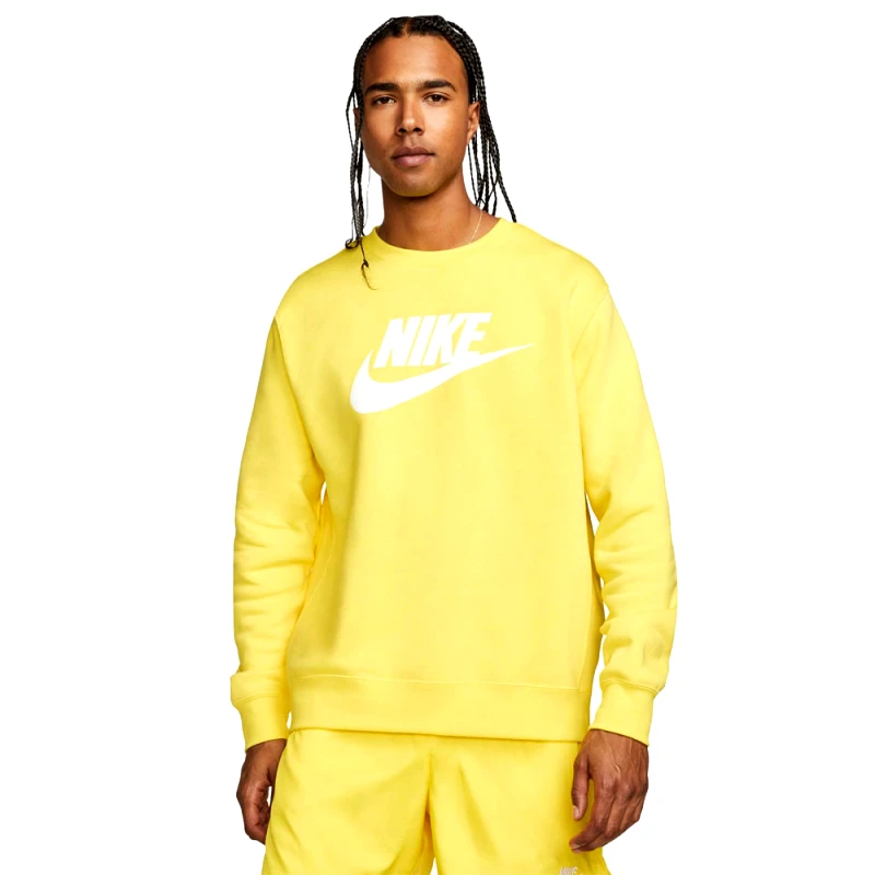 Nike Nike Κίτρινη Ανδρική Fleece Μπλούζα Sportswear Club
