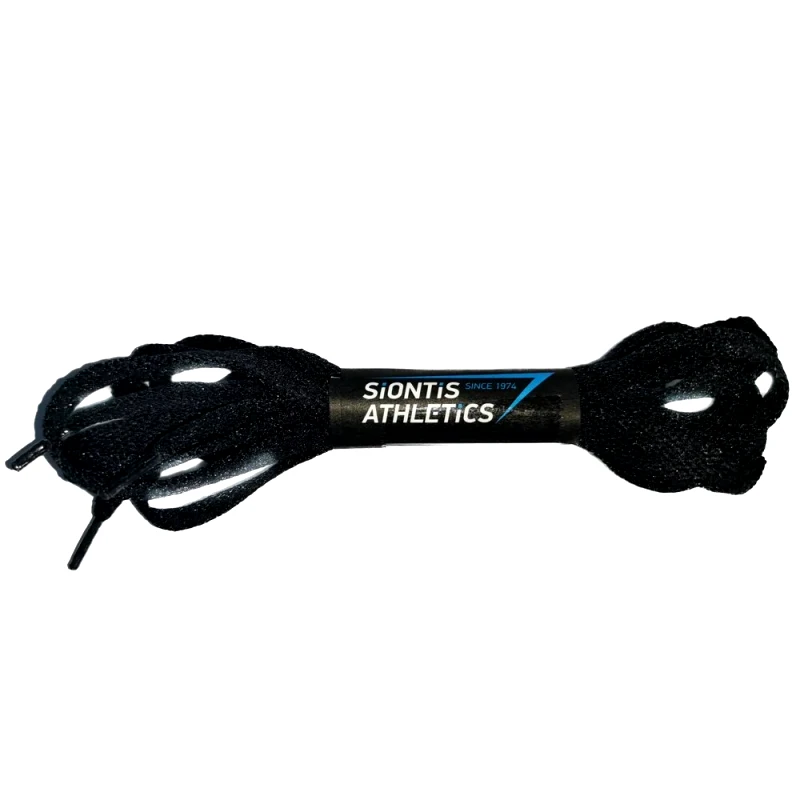 Siontis Athletics Series Κορδόνια Παπουτσιών Πλακέ Μαύρα (SA-150-Black)