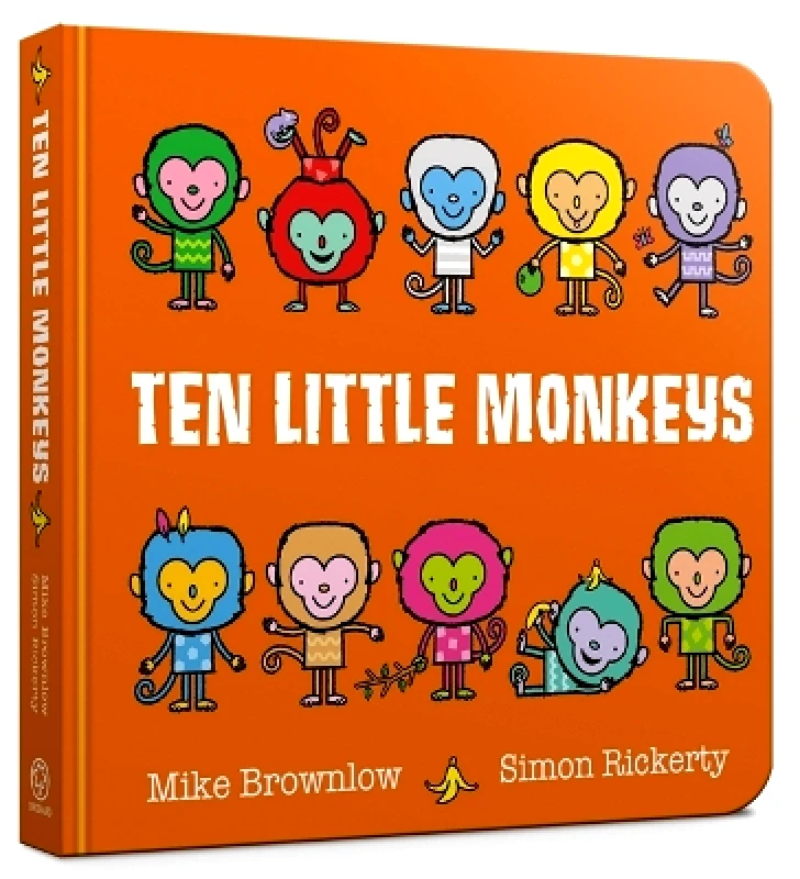 Orchard Books Ten Little Monkeys Board Book Mike Brownlow Orchard Books 0629
