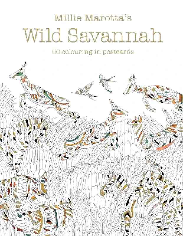 Batsford Millie Marotta's Wild Savannah Postcard Box: 50 beautiful cards for colouring in Batsford 0825