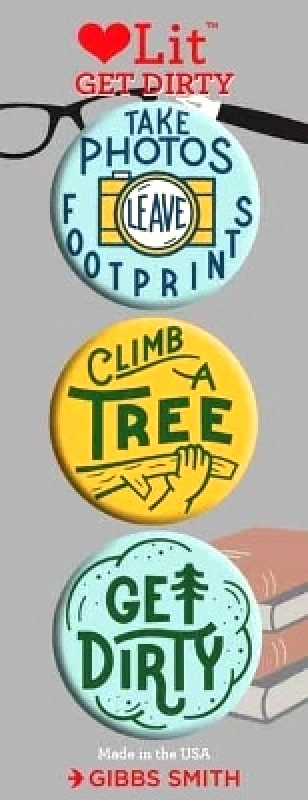 Gibbs M. Smith Inc Get Dity 3 Badge Set: LoveLit Button Assortment Gibbs-Smith Gibbs-Smith Gibbs M. Smith Inc