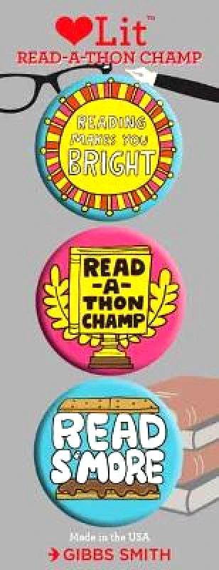 Gibbs M. Smith Inc Read-a-thon 3 Badge Set: LoveLit Button Assortment Gibbs-Smith Gibbs-Smith Gibbs M. Smith Inc