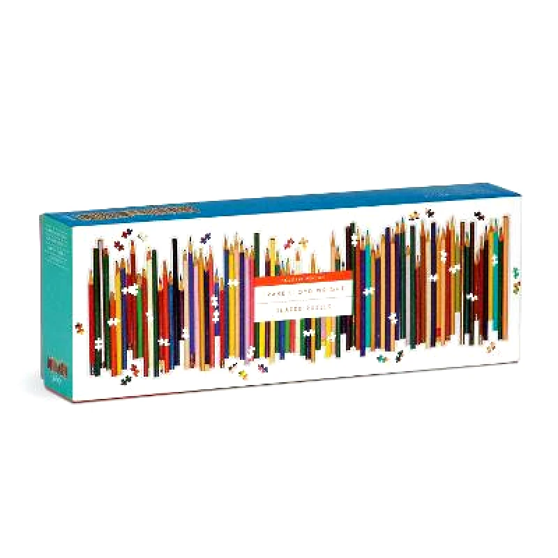 Mudpuppy Press Frank Lloyd Wright Colored Pencils Shaped 1000 Piece Panoramic Puzzle Galison Mudpuppy Press Jigsaw