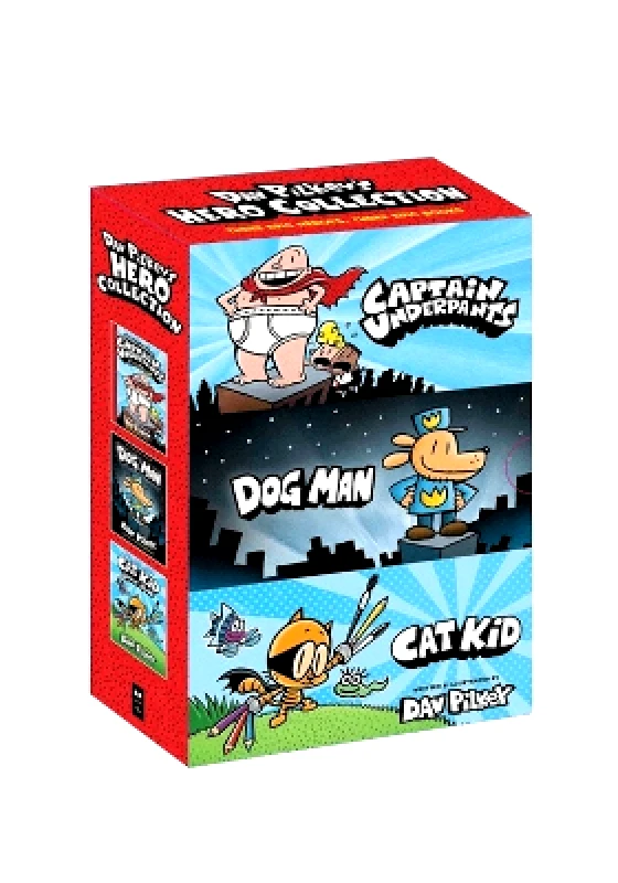 Scholastic US Dav Pilkey's Hero Collection (Captain Underpants #1, Dog Man #1, Cat Kid Comic Club #1) Scholastic US 0203