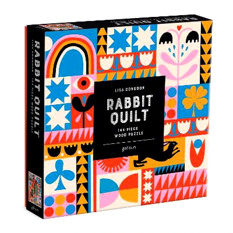 Mudpuppy Press Lisa Congdon Rabbit Quilt 144 Piece Wood Puzzle Galison Mudpuppy Press Jigsaw