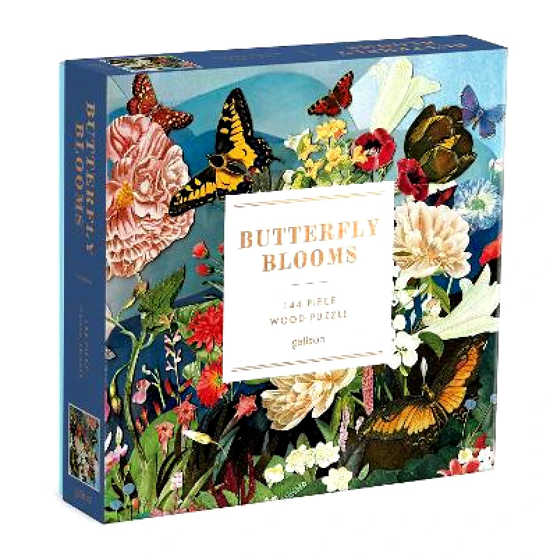 Mudpuppy Press Butterfly Blooms 144 Piece Wood Puzzle Galison Mudpuppy Press