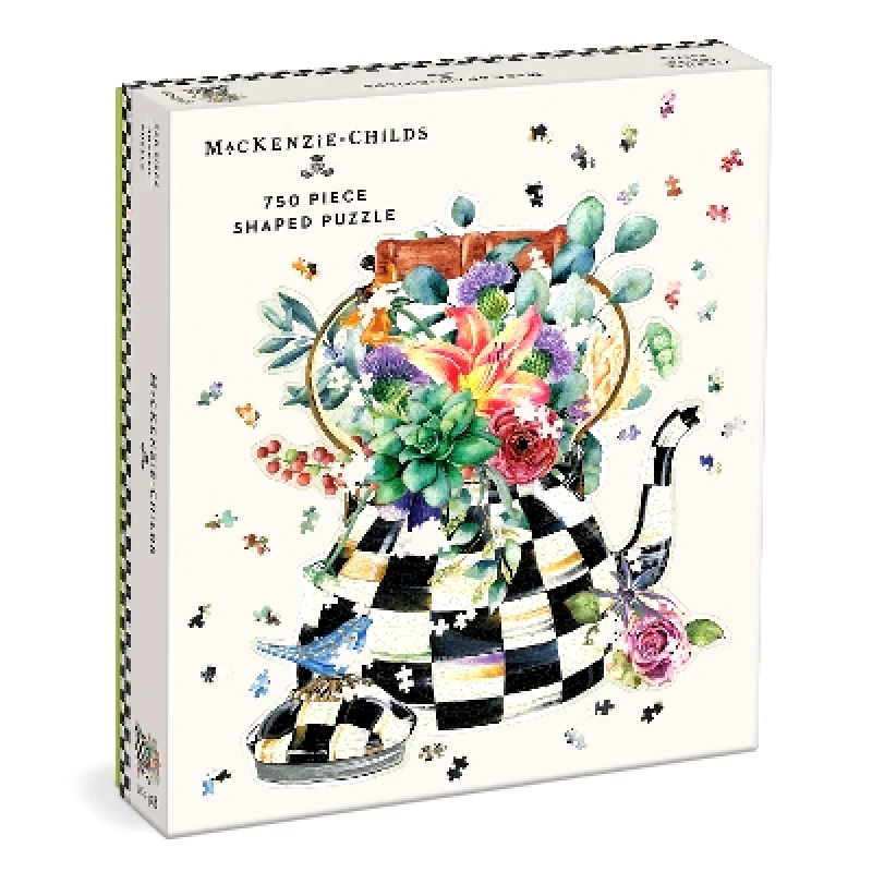 Mudpuppy Press MacKenzie-Childs Blooming Kettle 750 Piece Shaped Puzzle Galison Mudpuppy Press