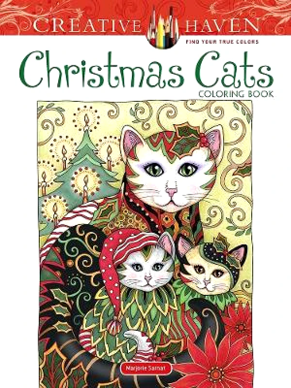 Dover Publications Inc. Creative Haven Christmas Cats Coloring Book Marjorie Sarnat Dover Publications Inc.