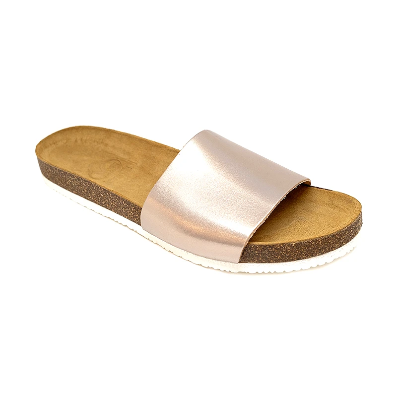 Bigshoes Bigshoes GA0303-06 Δερμάτινη Παντόφλα Χρυσή