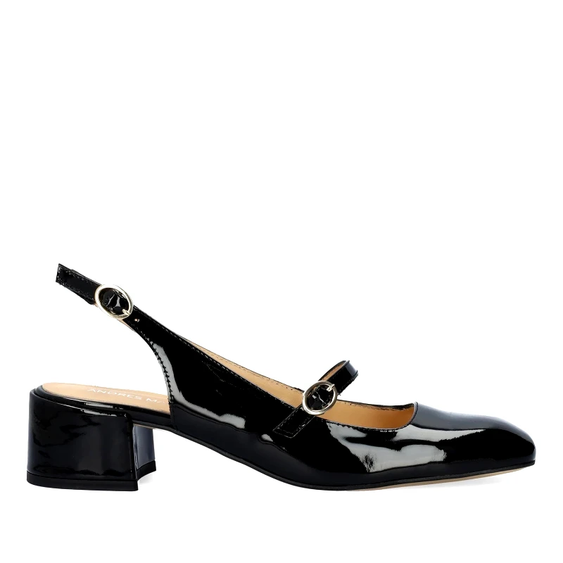 Andres Machado Andres Machado Triana-01 Δερμάτινη Γόβα Μαύρη 5,5cm