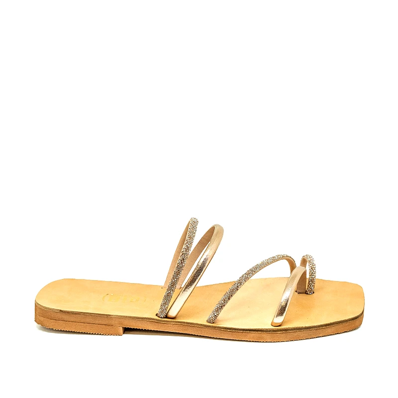 Bigshoes Bigshoes GA0115-06 Δερμάτινο Σανδάλι Χρυσό