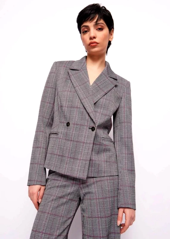 Gaudi Gaudi Γυναικείο Blazer Reqular Fit Λούρεξ Με Ζακάρ Σχέδιο