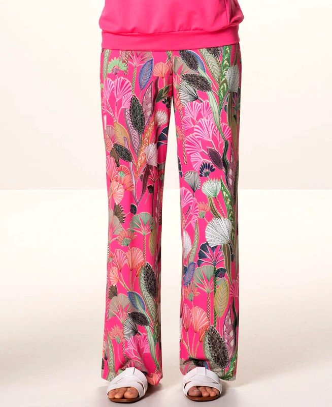 Bianca Παντελόνι Floral σε ροζ