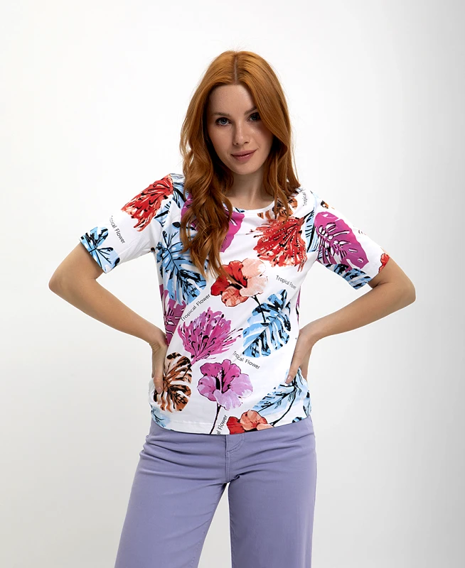 Clarina Flower Strass Tοπ