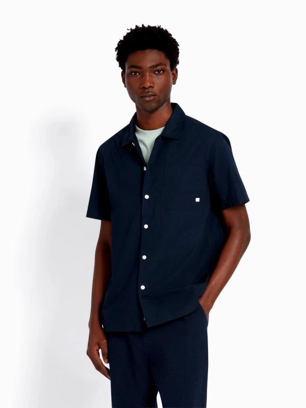 Farah Farah Ανδρικό Πουκάμισο Κοντομάνικο Relaxed Fit από Οργανικό Βαμβάκι
