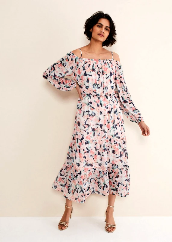 Phase Eight Off Shoulder Printed Φόρεμα