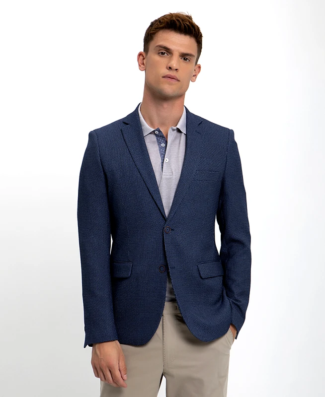 Donini Σακάκι με μικροσχέδιο Slim Fit σε Μπλε Ανοιχτό