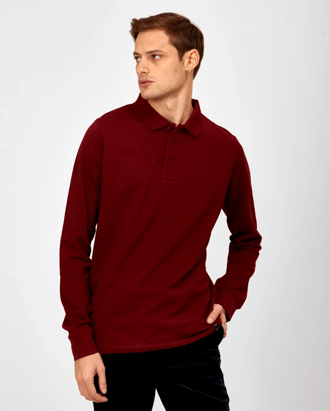Commander Πόλο Μπλούζα Modern Fit σε Mπορντώ