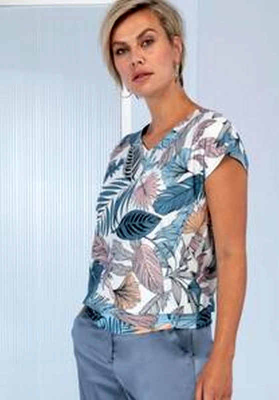 Bianca Bianca Γυναικείο T-Shirt Julie Regular Fit Blue Mix