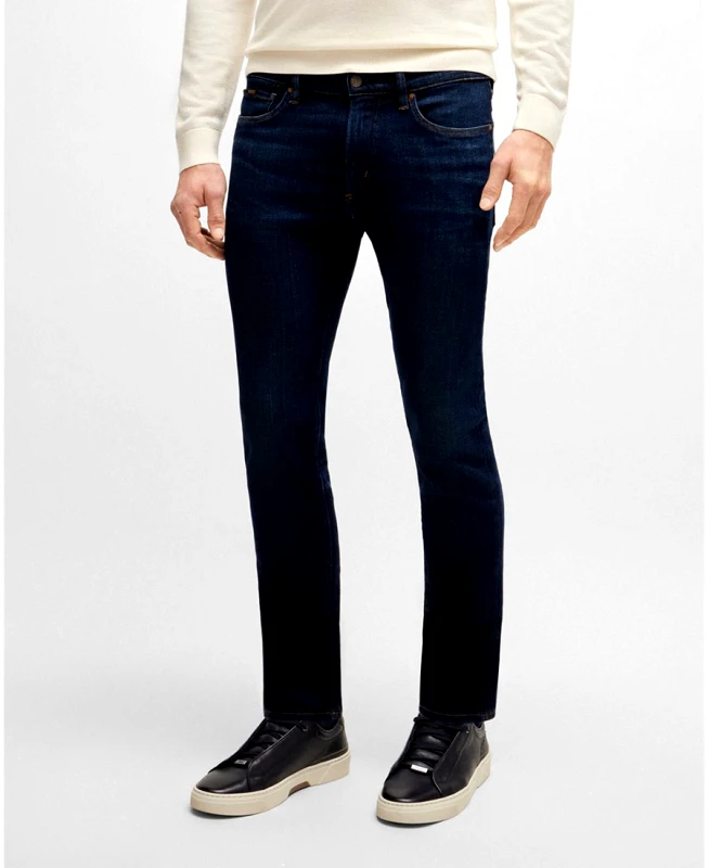 Boss Boss Ανδρικό Τζιν Slim Fit Σκούρο Μπλε