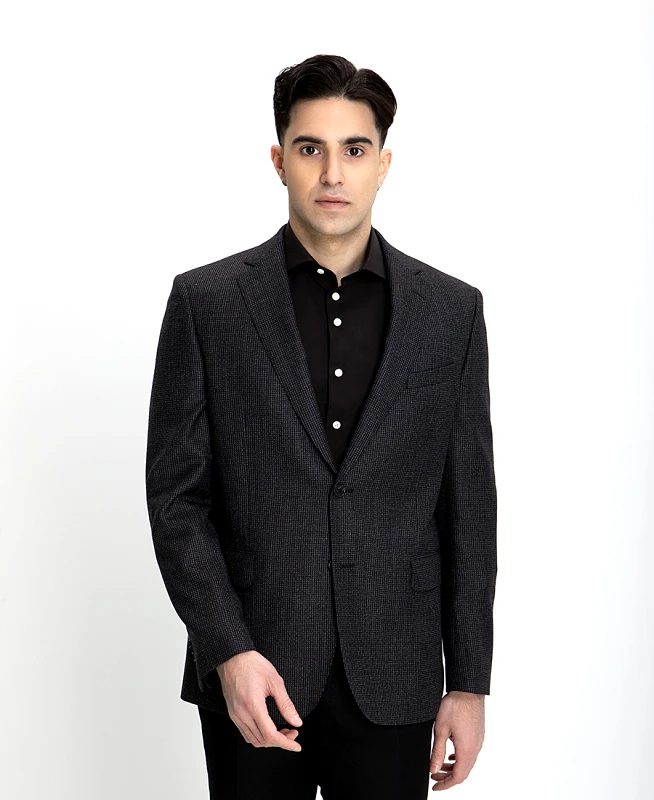 Kaiserhoff Σακάκι με Μικροσχέδιο Modern Fit σε Μαύρο